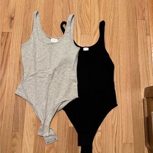 Abound Gray and Black Bodysuit Set